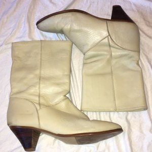 Vintage 80’s? Frye Taupe Western Leather Boots